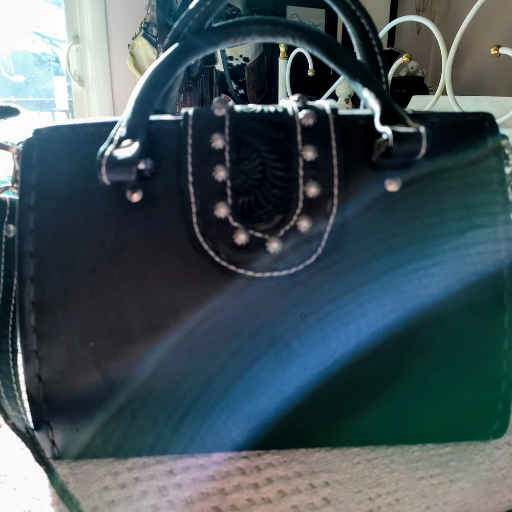 American West Black and Brown Crossbody Bag - Picture 3 of 9